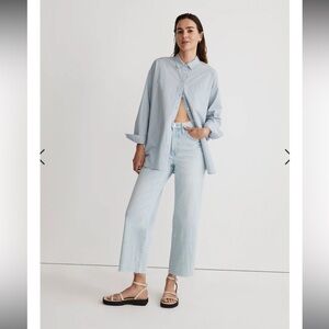Madewell perfect vintage Jean wide leg crop raw hem
